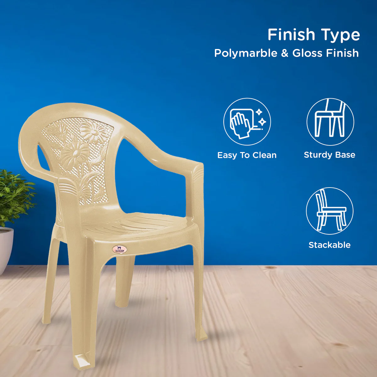Nilkamal CHR2060 Plastic Arm Chair - Image 5
