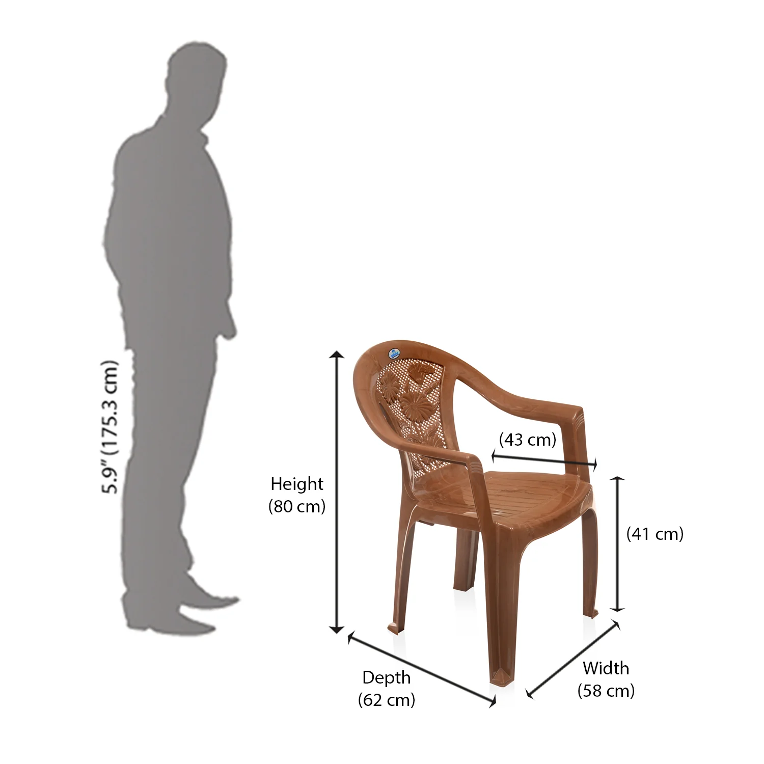 Nilkamal CHR2060 Plastic Chair with Arm - Image 11