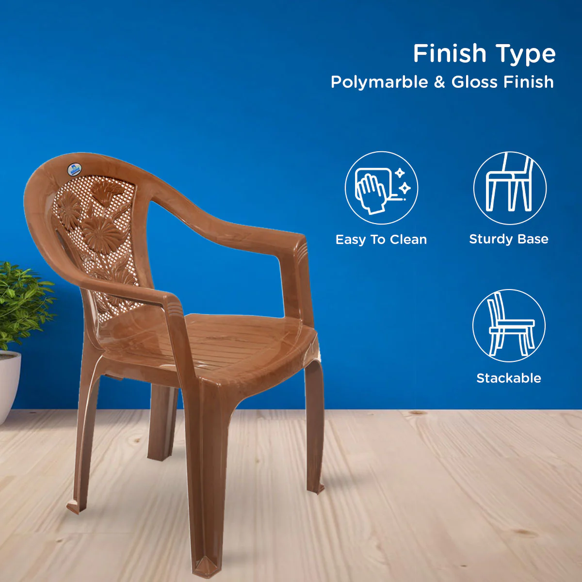 Nilkamal CHR2060 Plastic Chair with Arm - Image 4