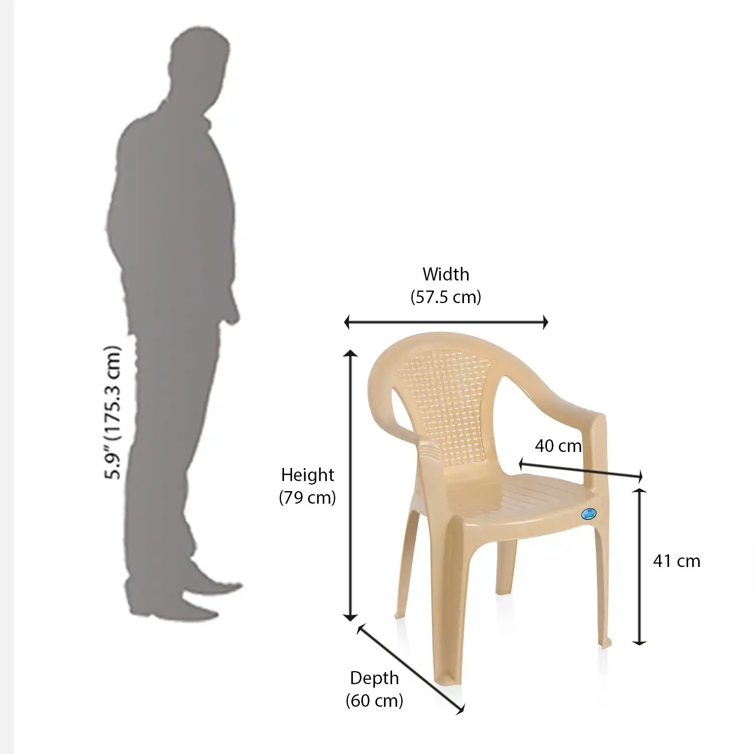 Nilkamal CHR2061 Plastic Arm Chair - Image 9