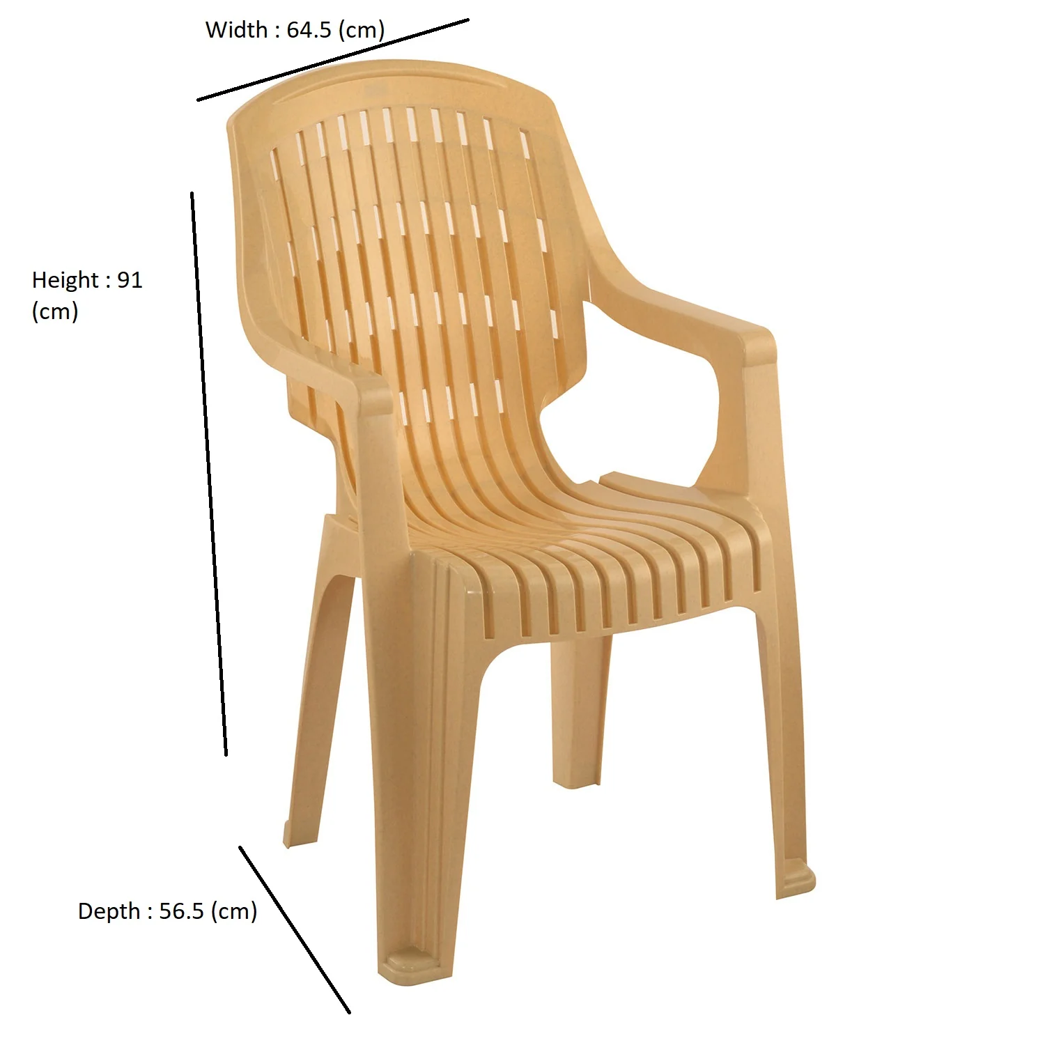 Nilkamal CHR2230 Plastic Arm Chair (Marble Beige) - Image 11