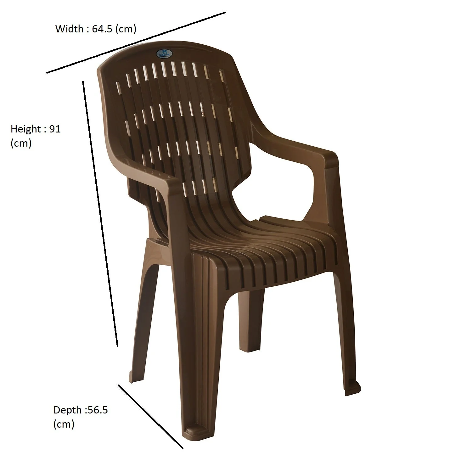 Nilkamal CHR2230 Plastic Arm Chair (Rattan Dark Beige) - Image 8
