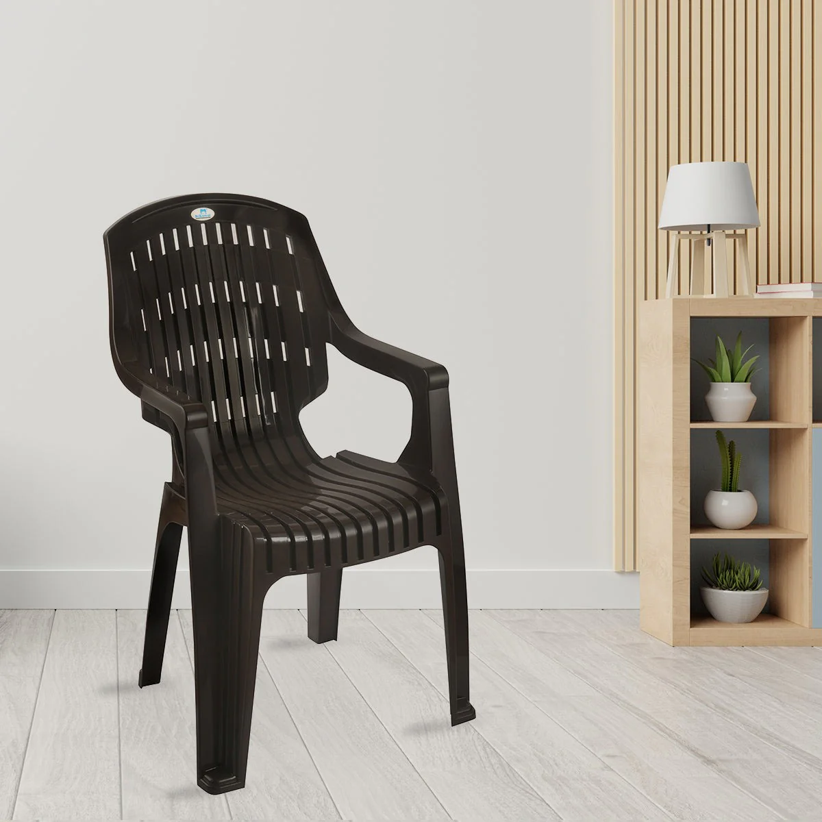 Nilkamal CHR2230 Plastic Arm Chair(Season Rust Brown) - Image 2