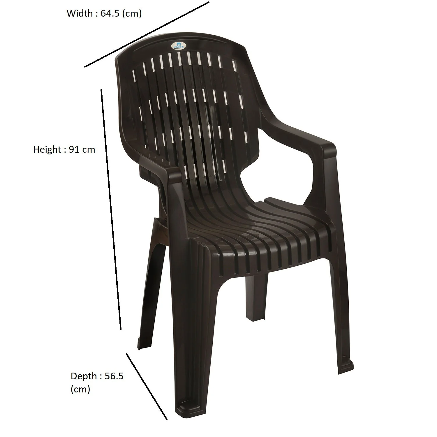 Nilkamal CHR2230 Plastic Arm Chair(Season Rust Brown) - Image 9