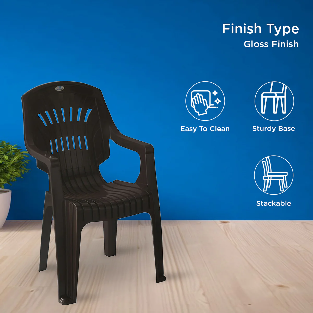 Nilkamal CHR2231 Plastic Arm Chair - Image 14