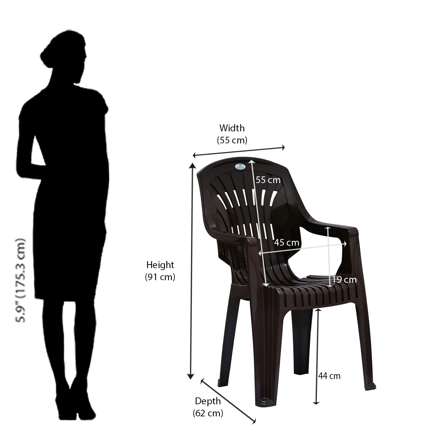 Nilkamal CHR2231 Plastic Arm Chair - Image 28