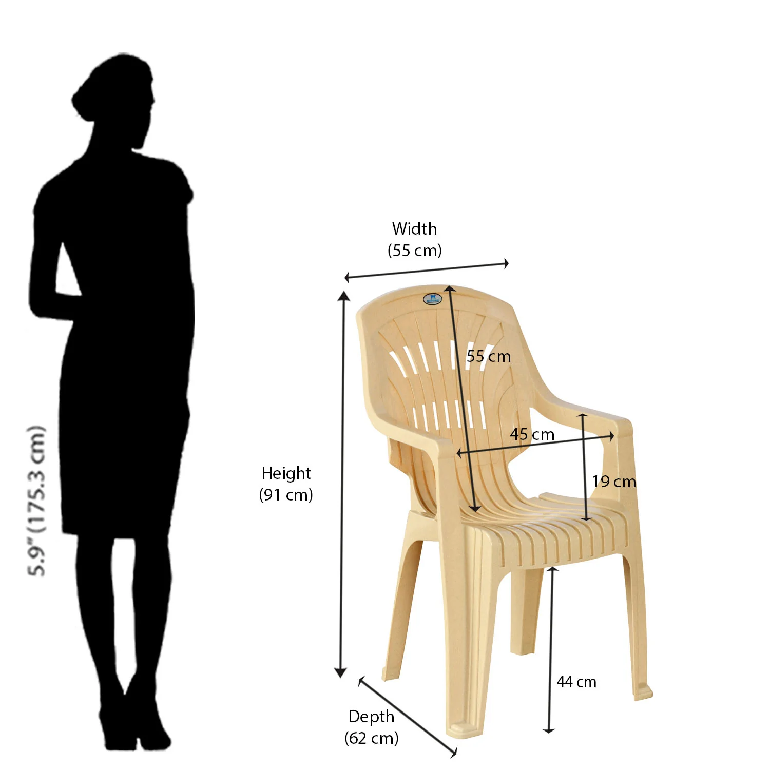 Nilkamal CHR2231 Plastic Arm Chair - Image 38