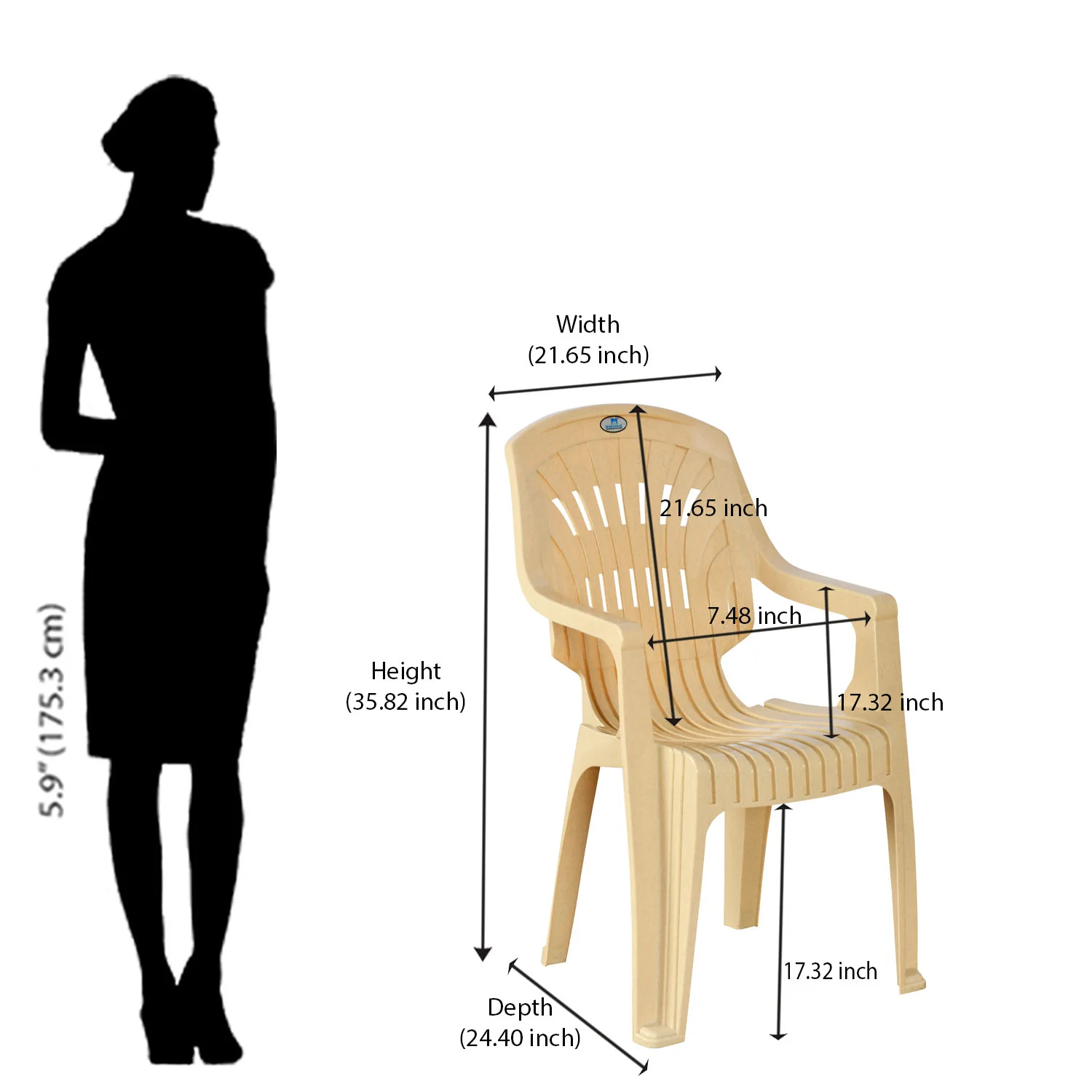 Nilkamal CHR2231 Plastic Arm Chair - Image 39