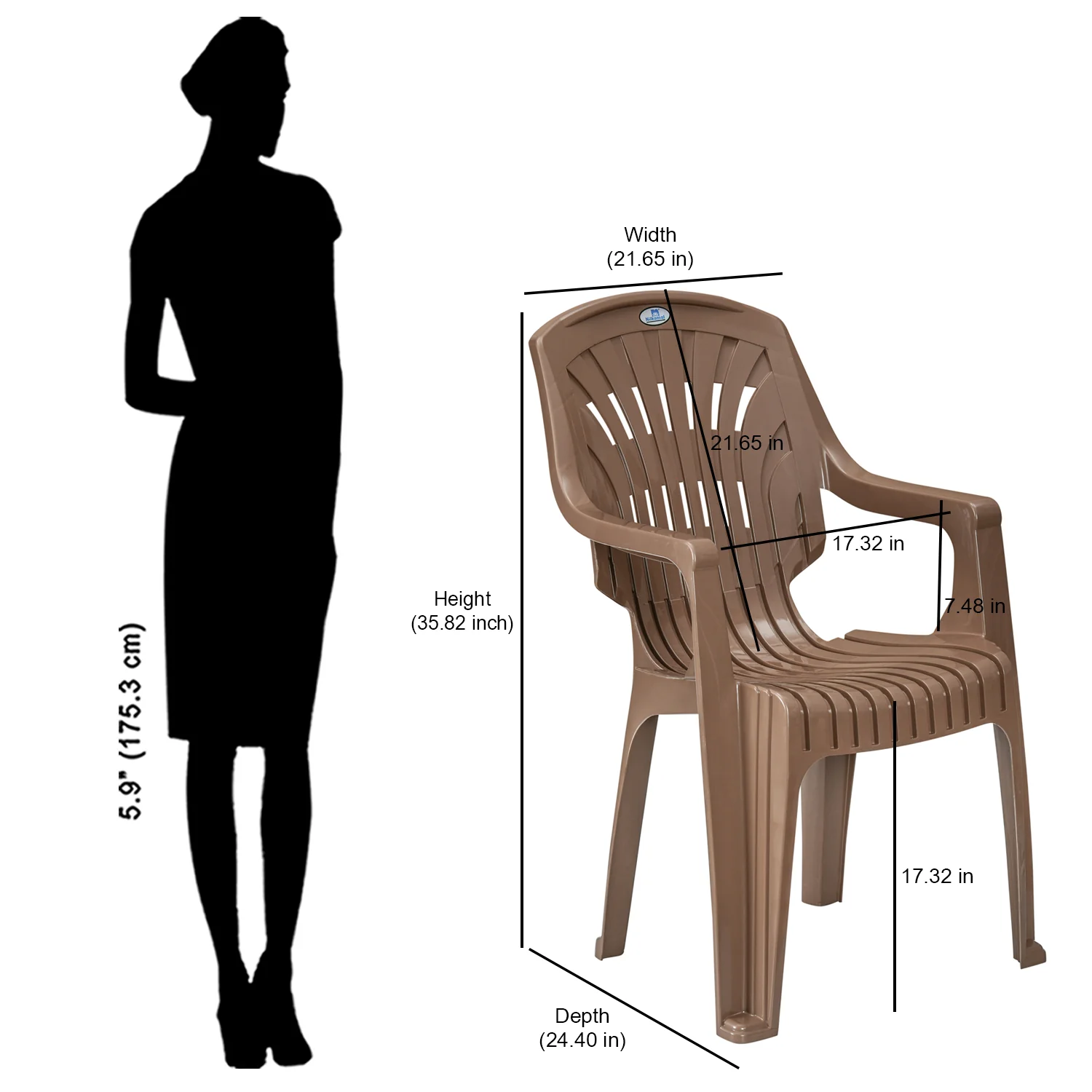 Nilkamal CHR2231 Plastic Arm Chair - Image 8