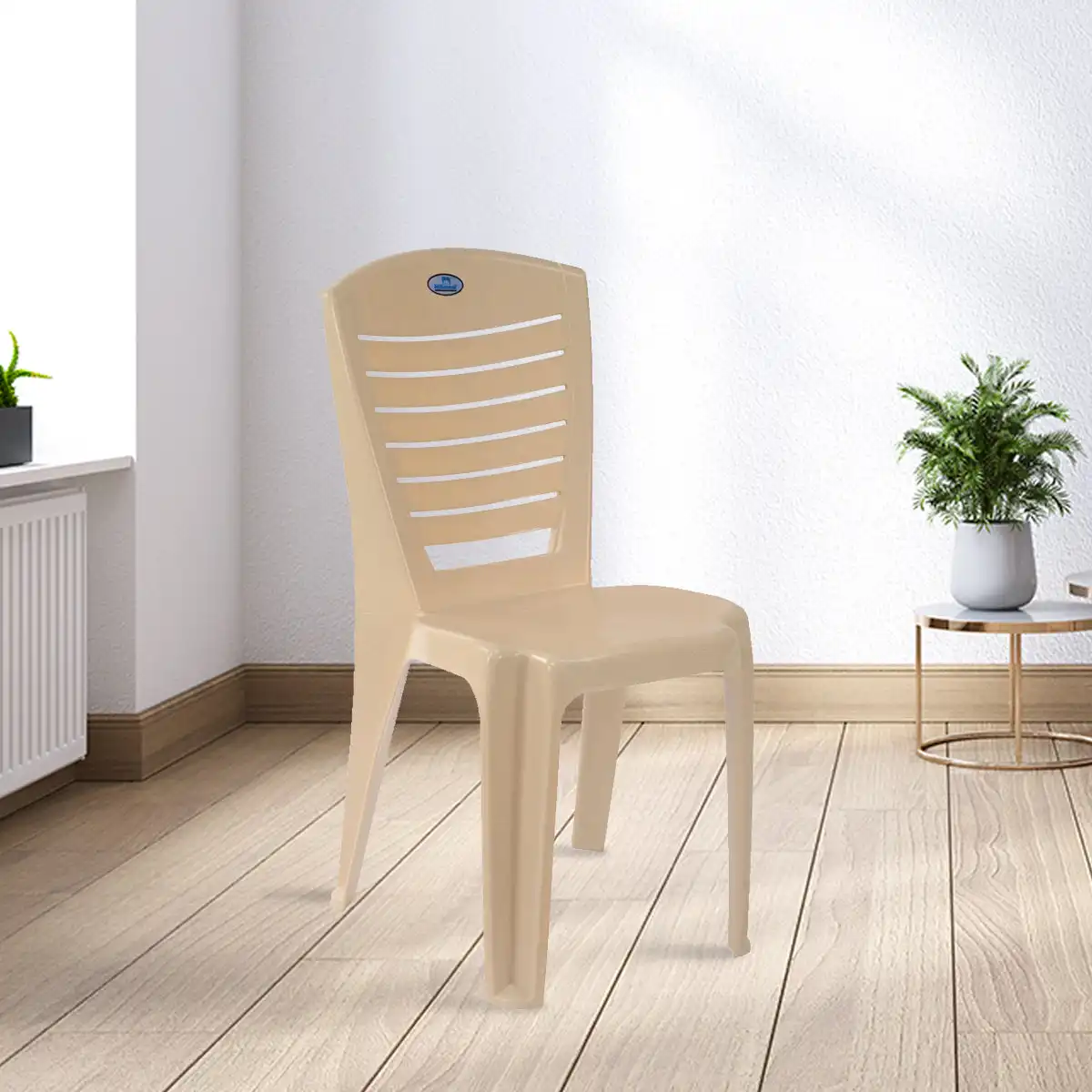 Nilkamal CHR4025 Plastic Armless Chair (Marble Beige) - Image 3
