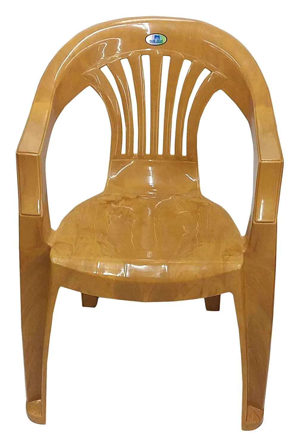 Nilkamal CHR2101 Plastic Arm Chair (Pear Wood) - Image 2