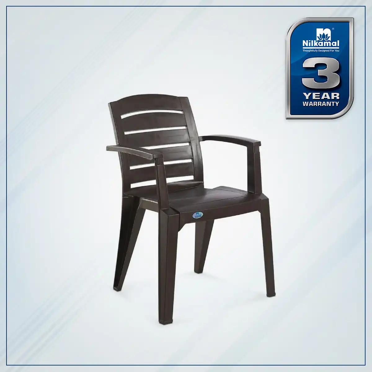 Nilkamal CHR2135 Plastic Arm Chair (Weather Brown) - Image 2