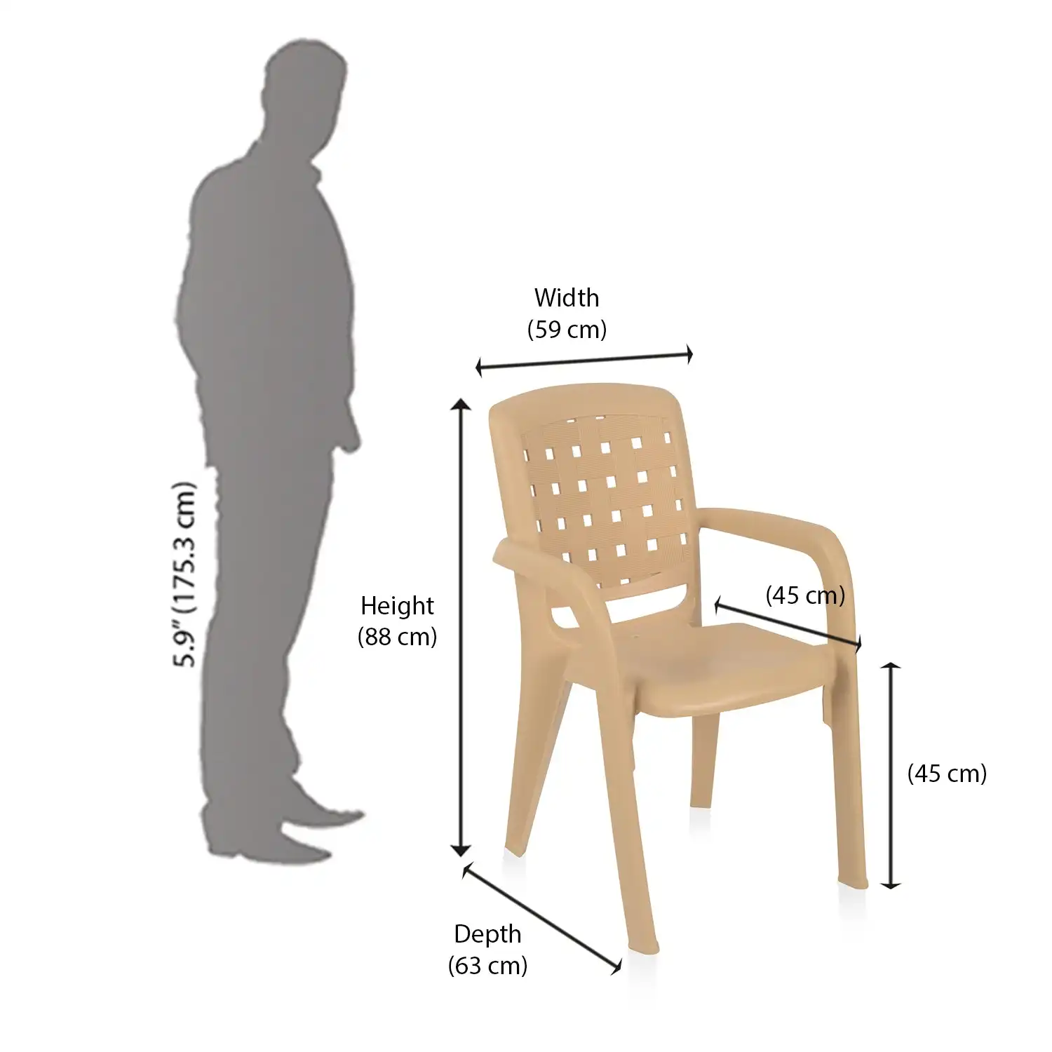 Nilkamal CHR2146 Plastic Arm Chair - Image 18