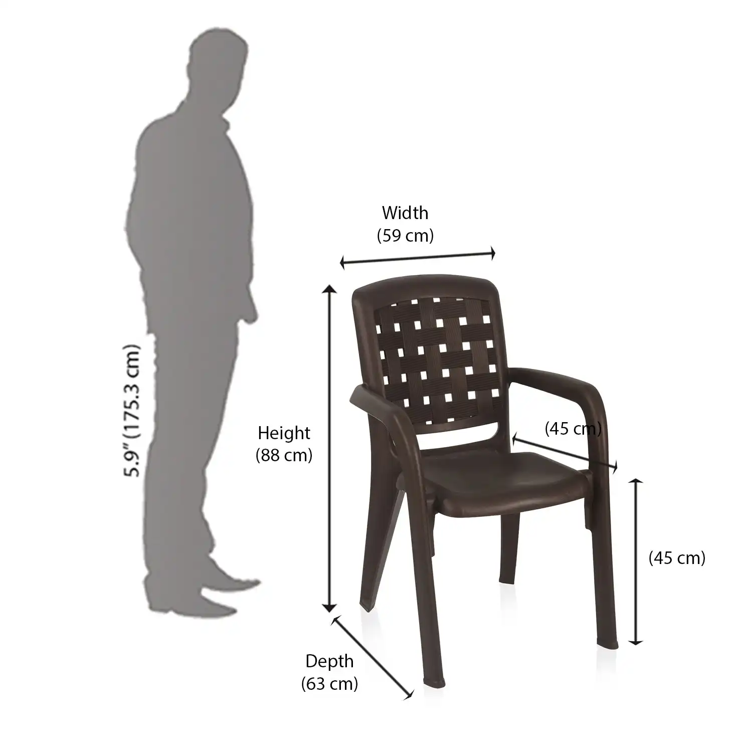 Nilkamal CHR2146 Plastic Arm Chair - Image 9