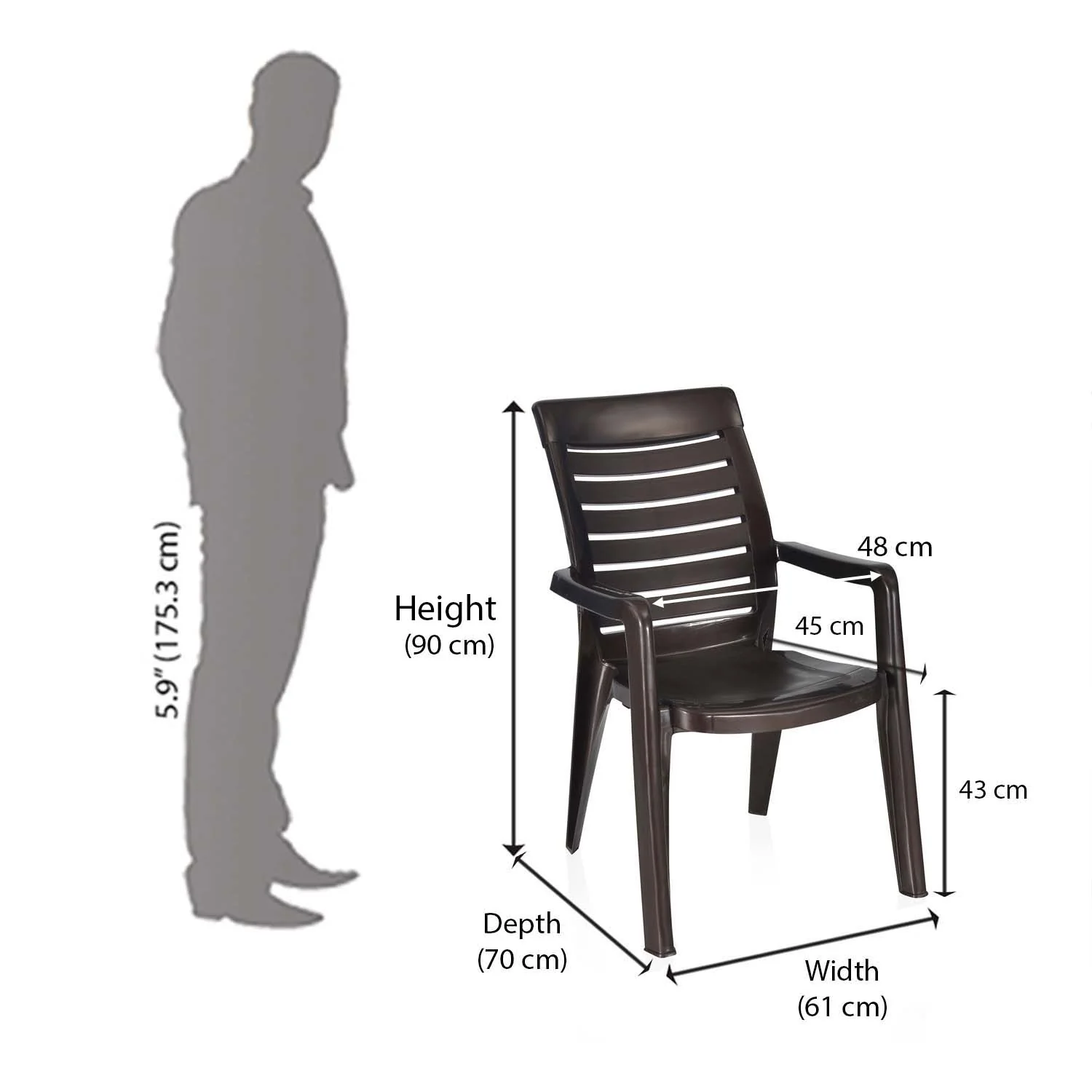 Nilkamal CHR2180 Plastic Arm Chair - Image 8