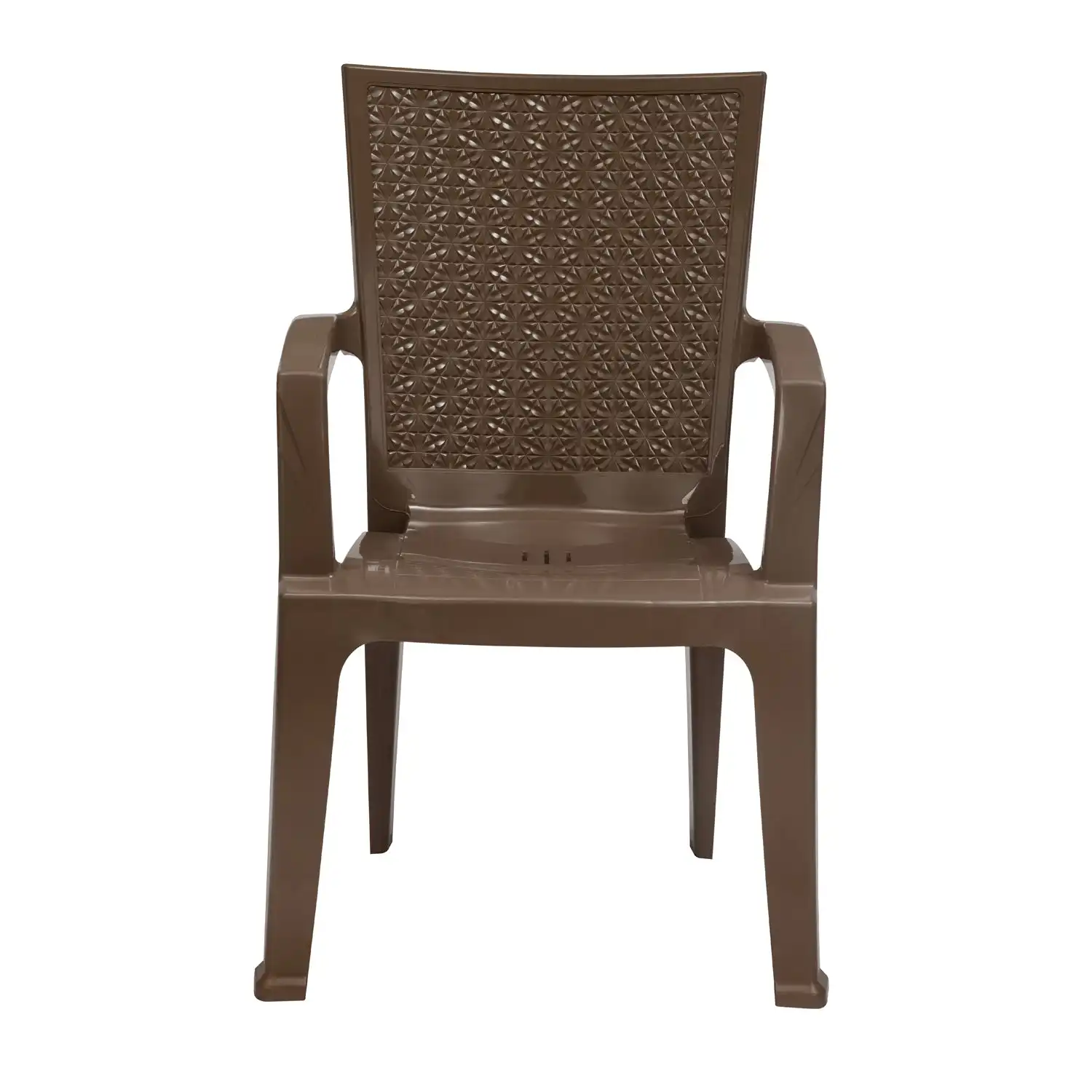 Nilkamal CHR2225 Plastic Arm Chair (Rattan Dark Beige) - Image 6