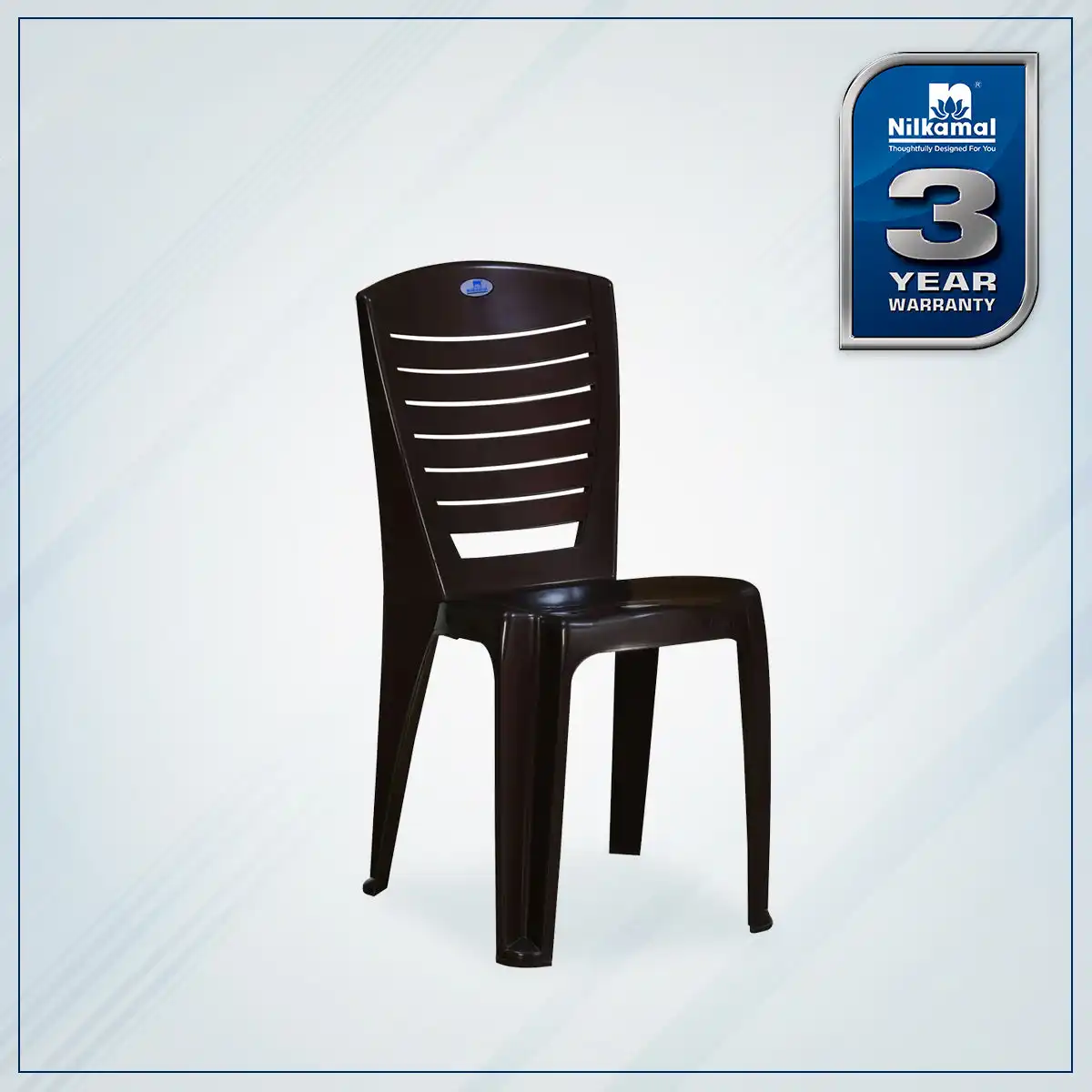Nilkamal CHR4025 Plastic Armless Chair (Weather Brown) - Image 2