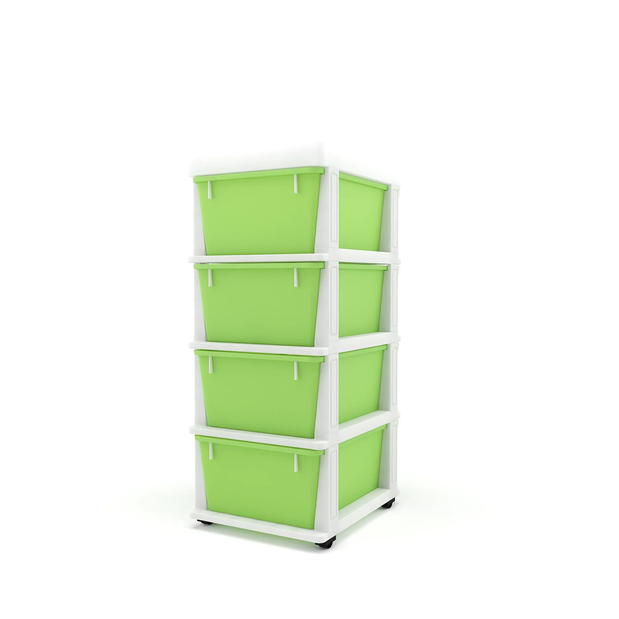 Nilkamal CHTR24 Four Layers Chest of Drawer (Cream and Pastel Green) - Image 5