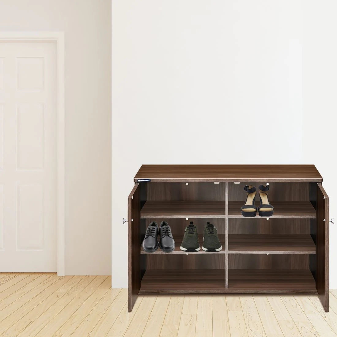 Nilkamal Churchill Shoe Cabinet (Classic Walnut) - Image 4