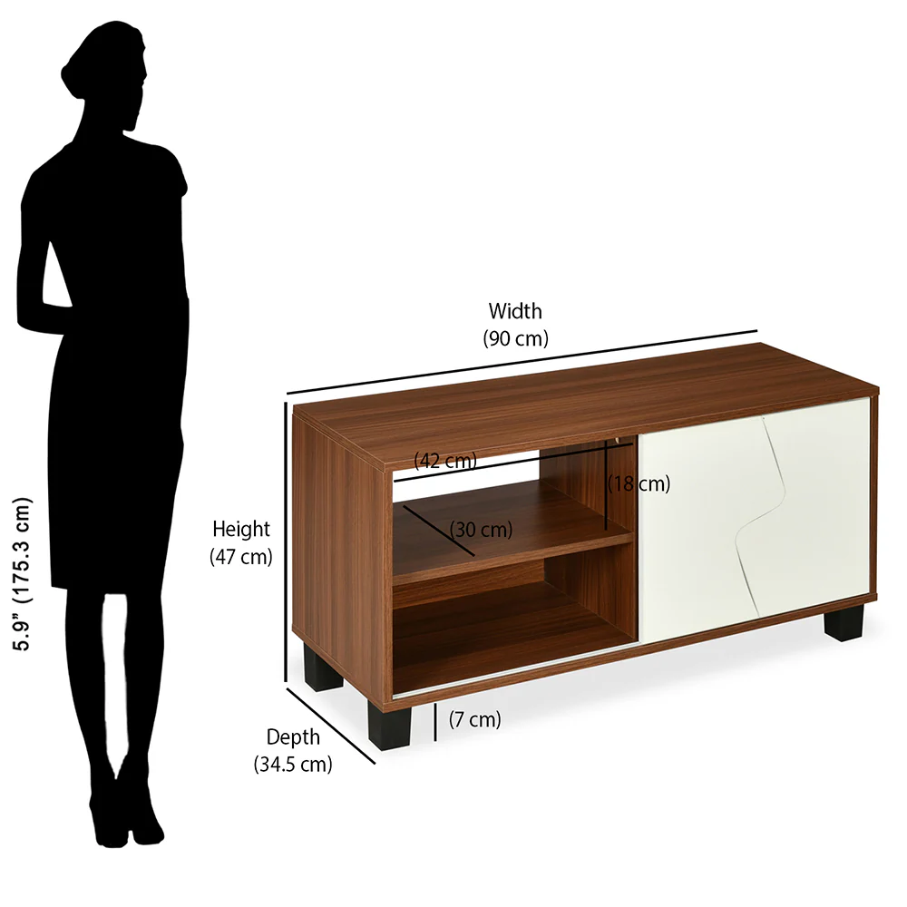 Nilkamal Clive TV Unit (Walnut and White) - Image 10