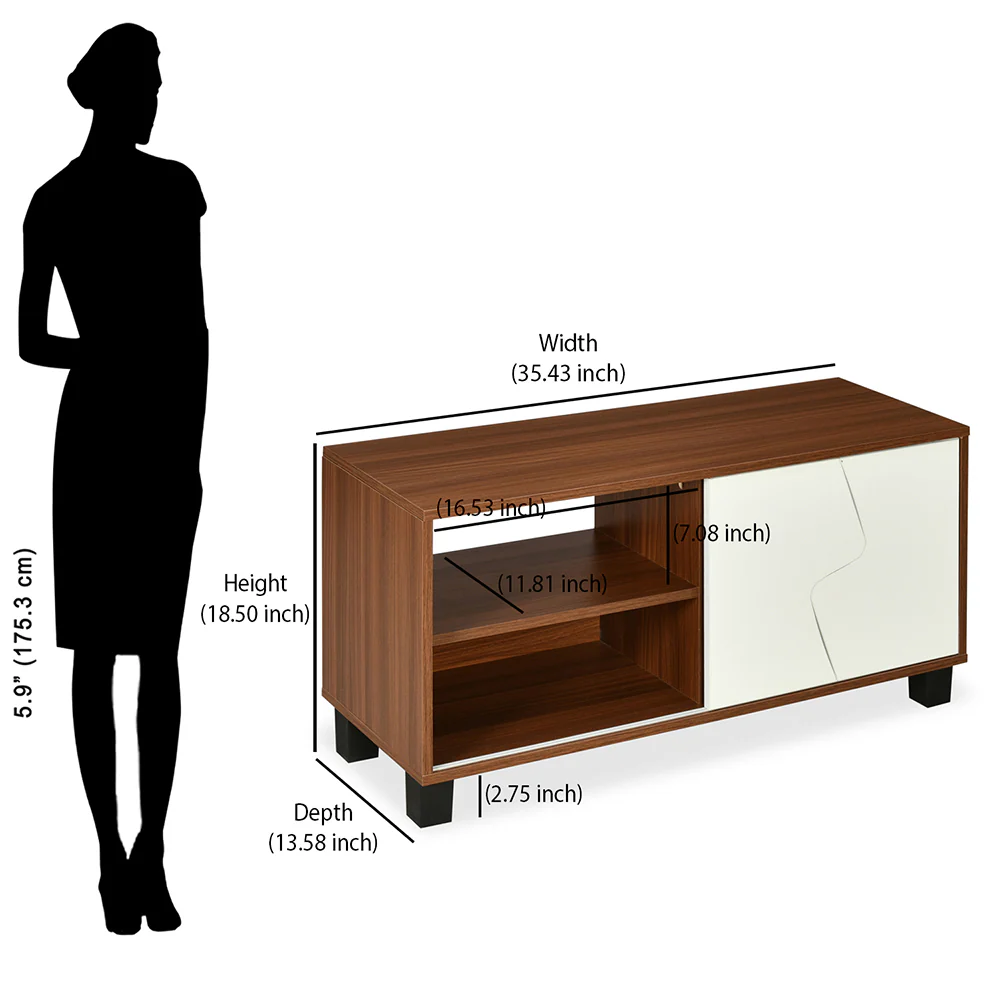 Nilkamal Clive TV Unit (Walnut and White) - Image 11