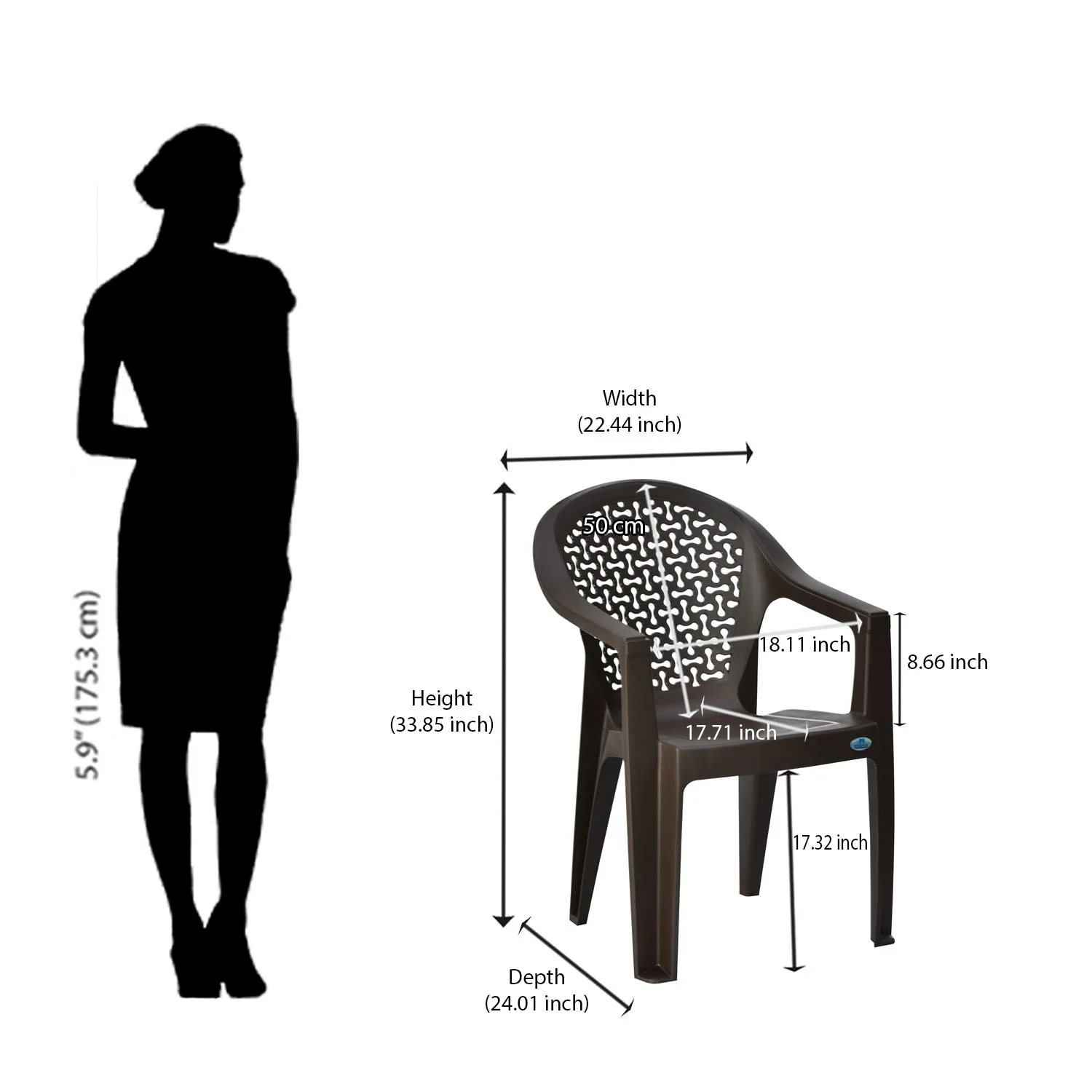 Nilkamal Comfy Plastic Arm Chair - Image 12
