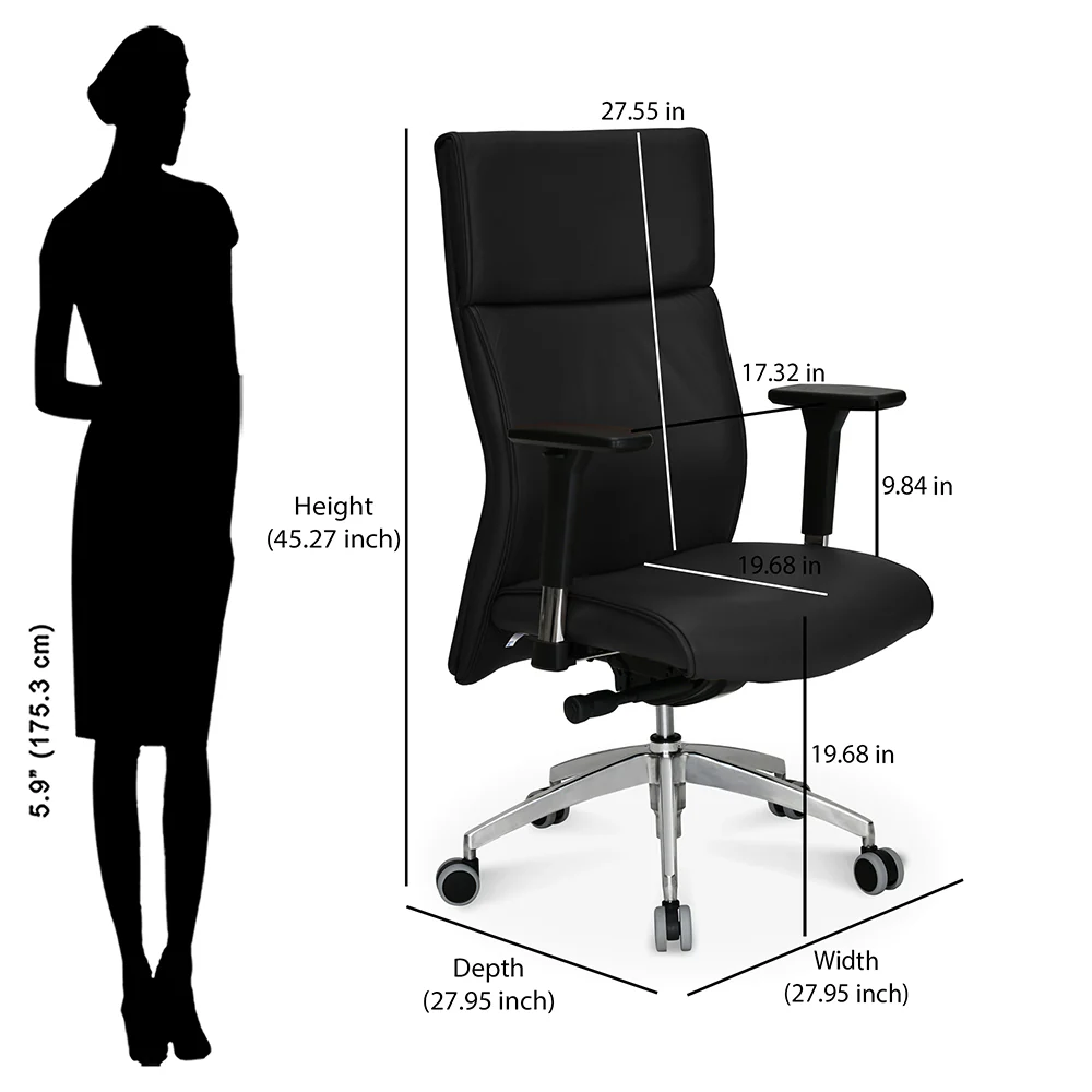 Nilkamal Command High Back Leatherette Office Chair (Black) - Image 10