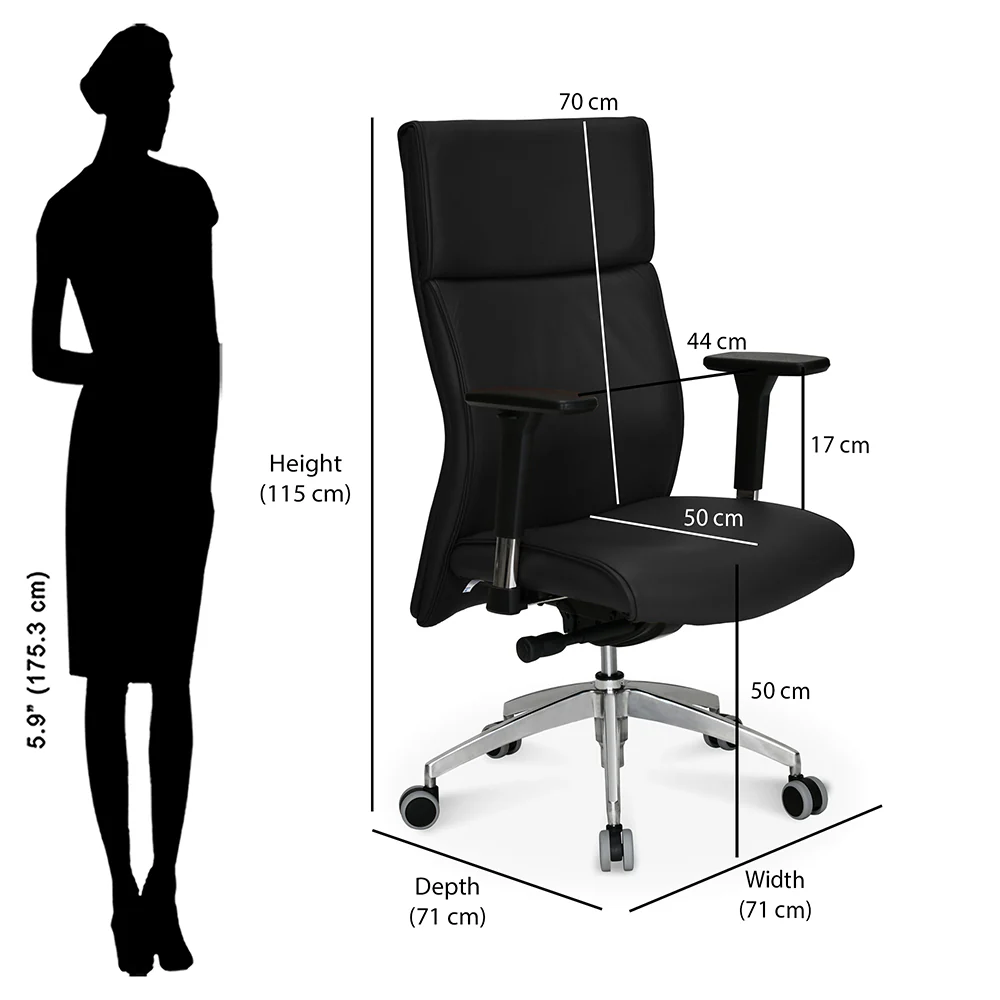 Nilkamal Command High Back Leatherette Office Chair (Black) - Image 9