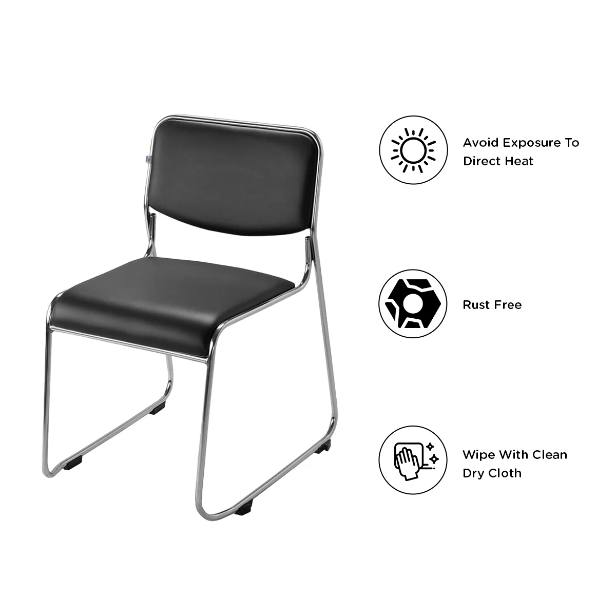 Nilkamal Contract 01 without Arm Visitor Chair (Black) - Image 4