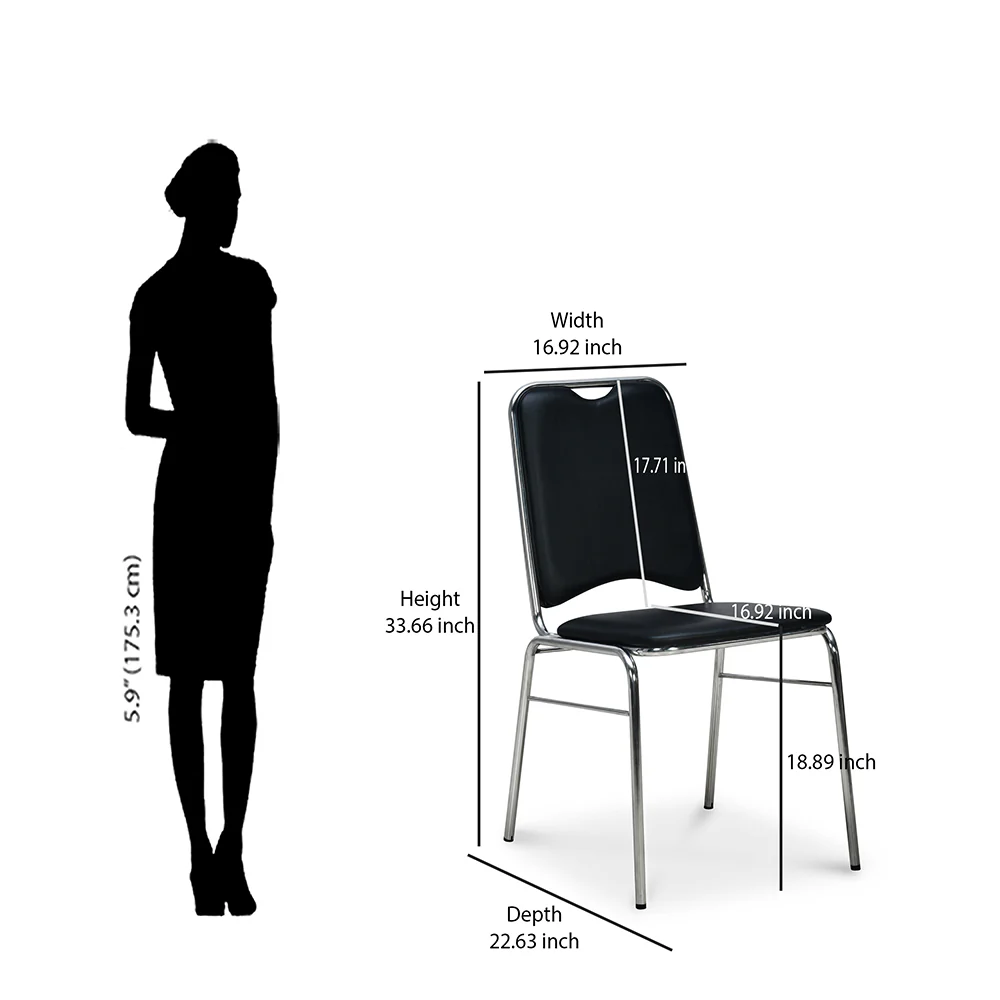 Nilkamal Contract 05 without Arm Visitor Chair (Black) - Image 8