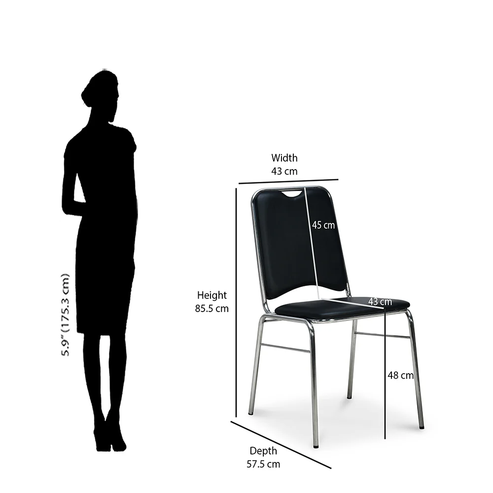 Nilkamal Contract 05 without Arm Visitor Chair (Black) - Image 9