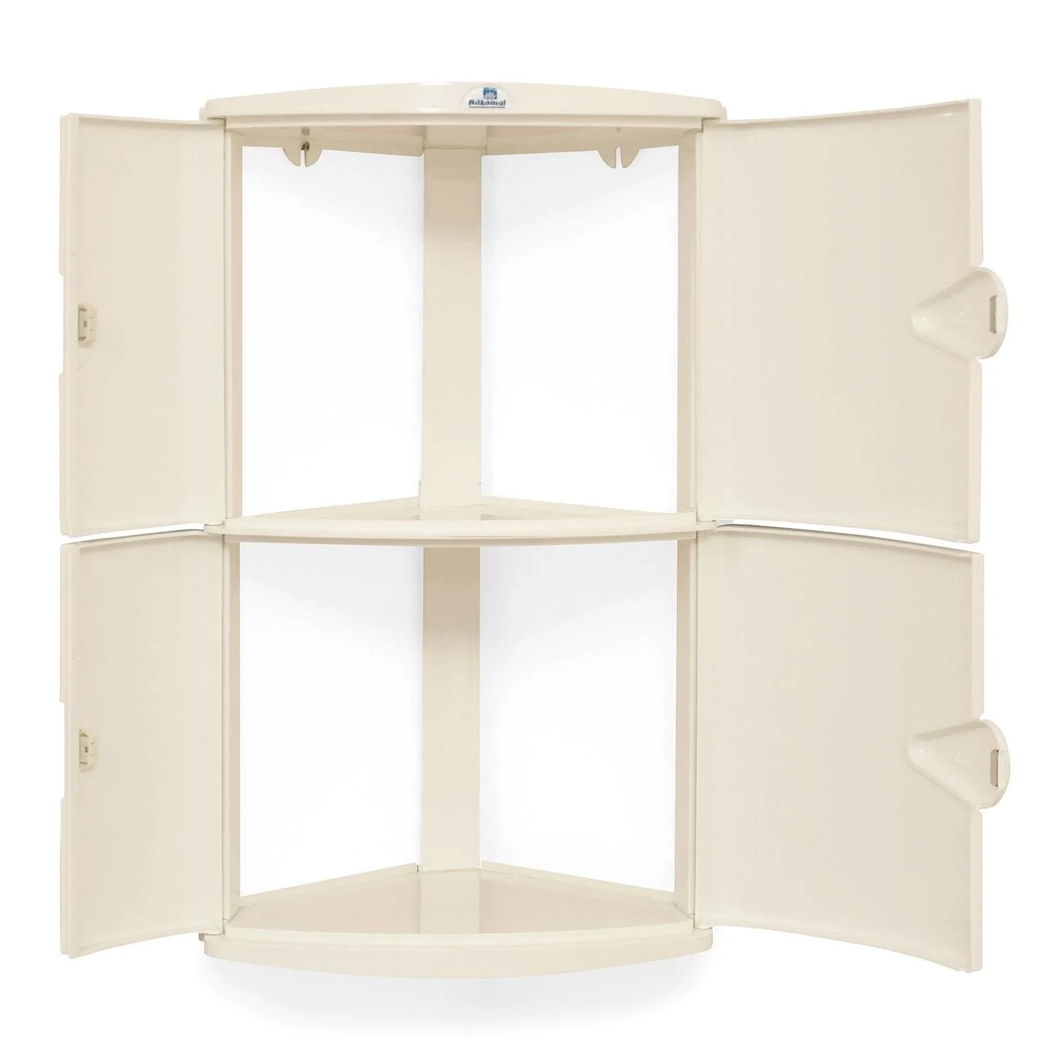 Nilkamal 2 Door Plastic Storage Corner Cabinet (Ivory) - Image 3
