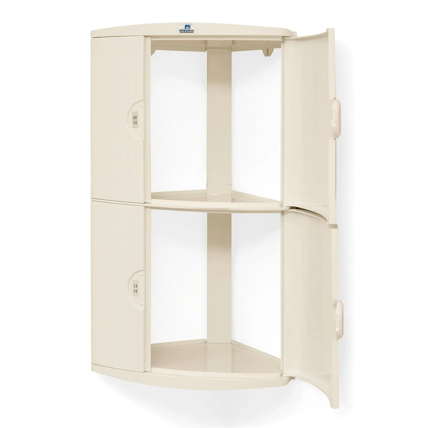 Nilkamal 2 Door Plastic Storage Corner Cabinet (Ivory) - Image 5