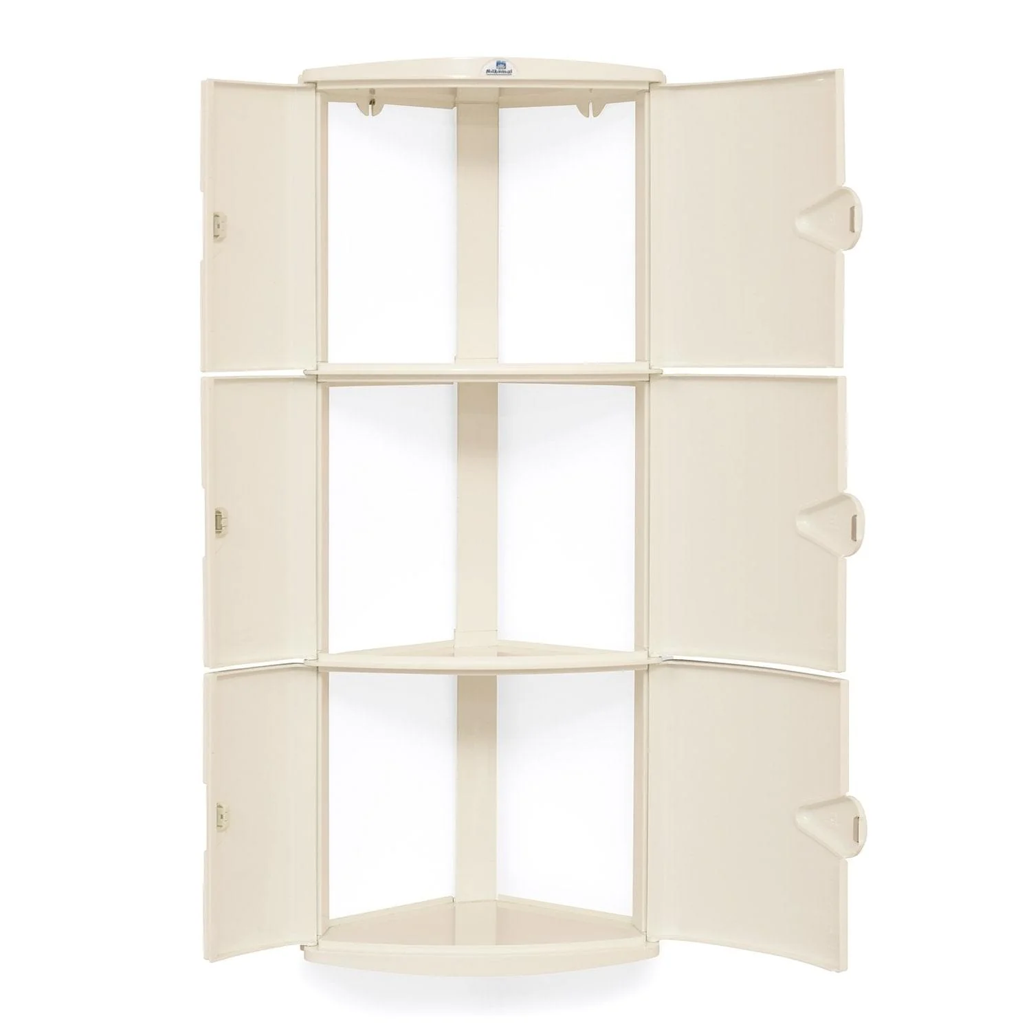 Nilkamal 3 Door Plastic Storage Corner Cabinet (Ivory) - Image 3