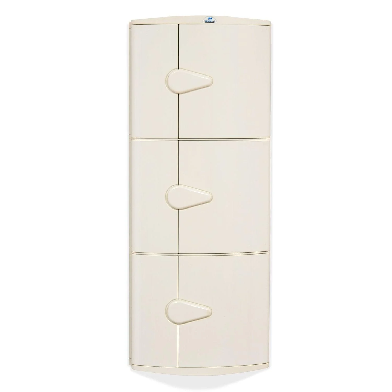 Nilkamal 3 Door Plastic Storage Corner Cabinet (Ivory) - Image 4