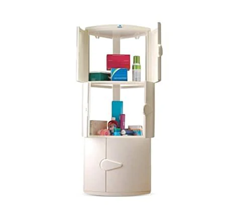 Nilkamal 3 Door Plastic Storage Corner Cabinet (Ivory) - Image 7