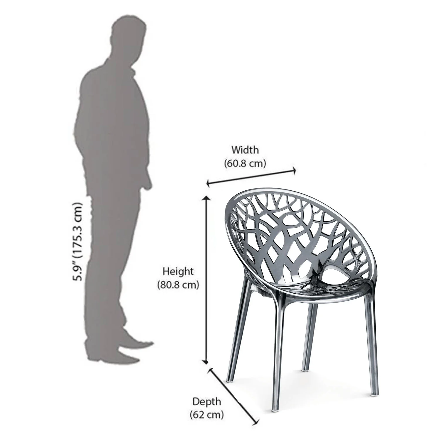 Nilkamal Crystal Polypropylene Premium Chair (Dream Grey) - Image 12