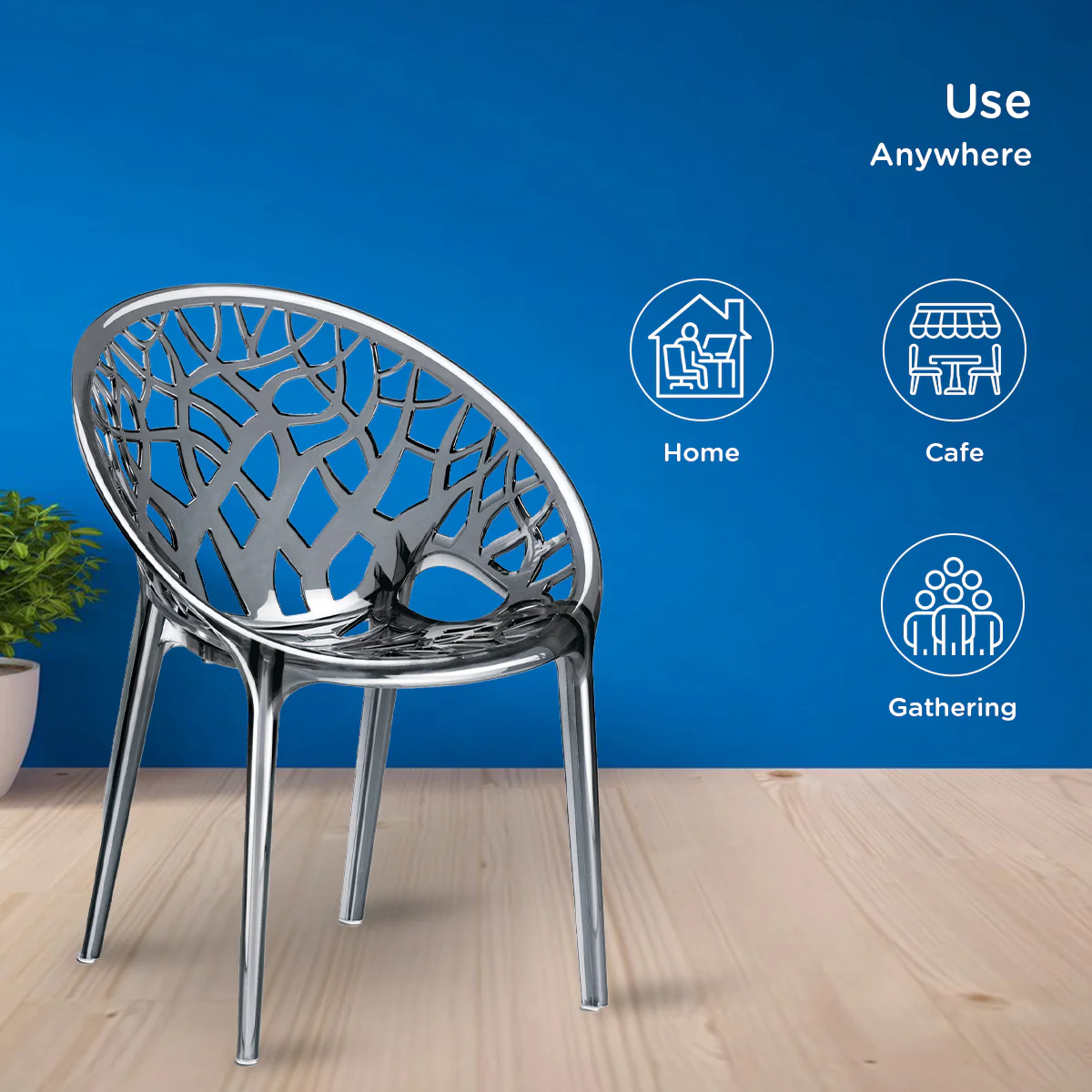 Nilkamal Crystal Polypropylene Premium Chair (Dream Grey) - Image 4