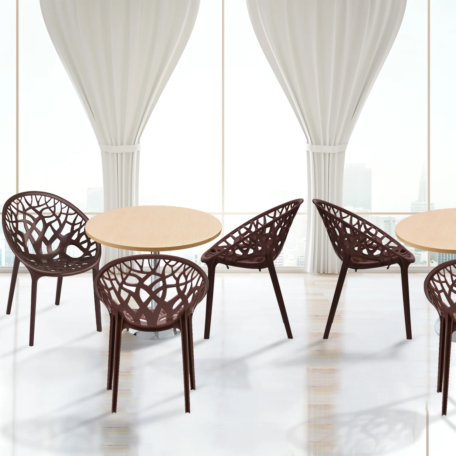 Nilkamal Crystal Polypropylene Premium Chair (Weather Brown) - Image 3