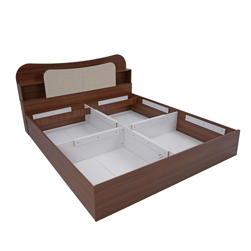 Nilkamal Daffodil Queen Bed with Box Storage (Walnut) - Image 8