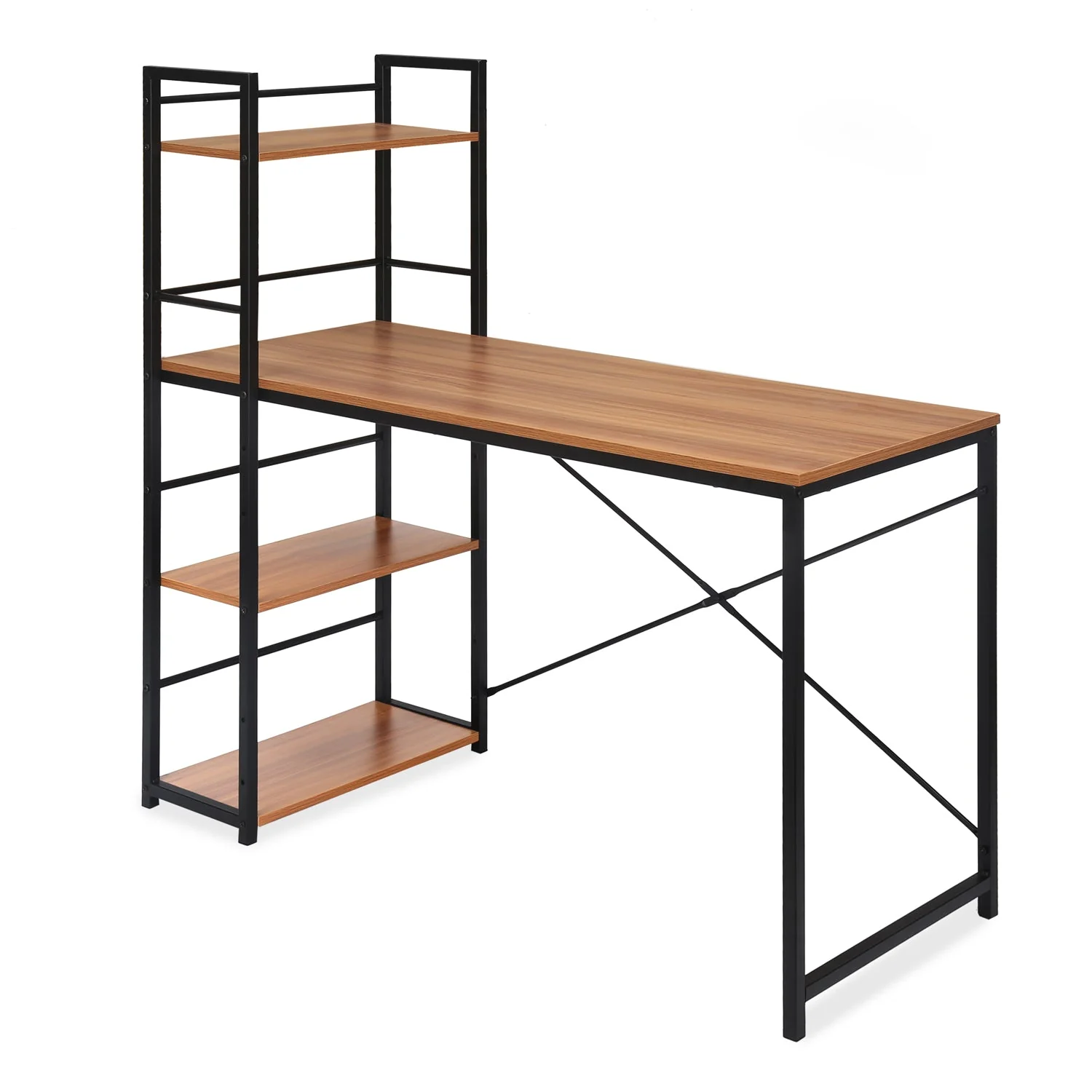 Nilkamal Dalton Desk with Bookshelf (Teak) - Image 3