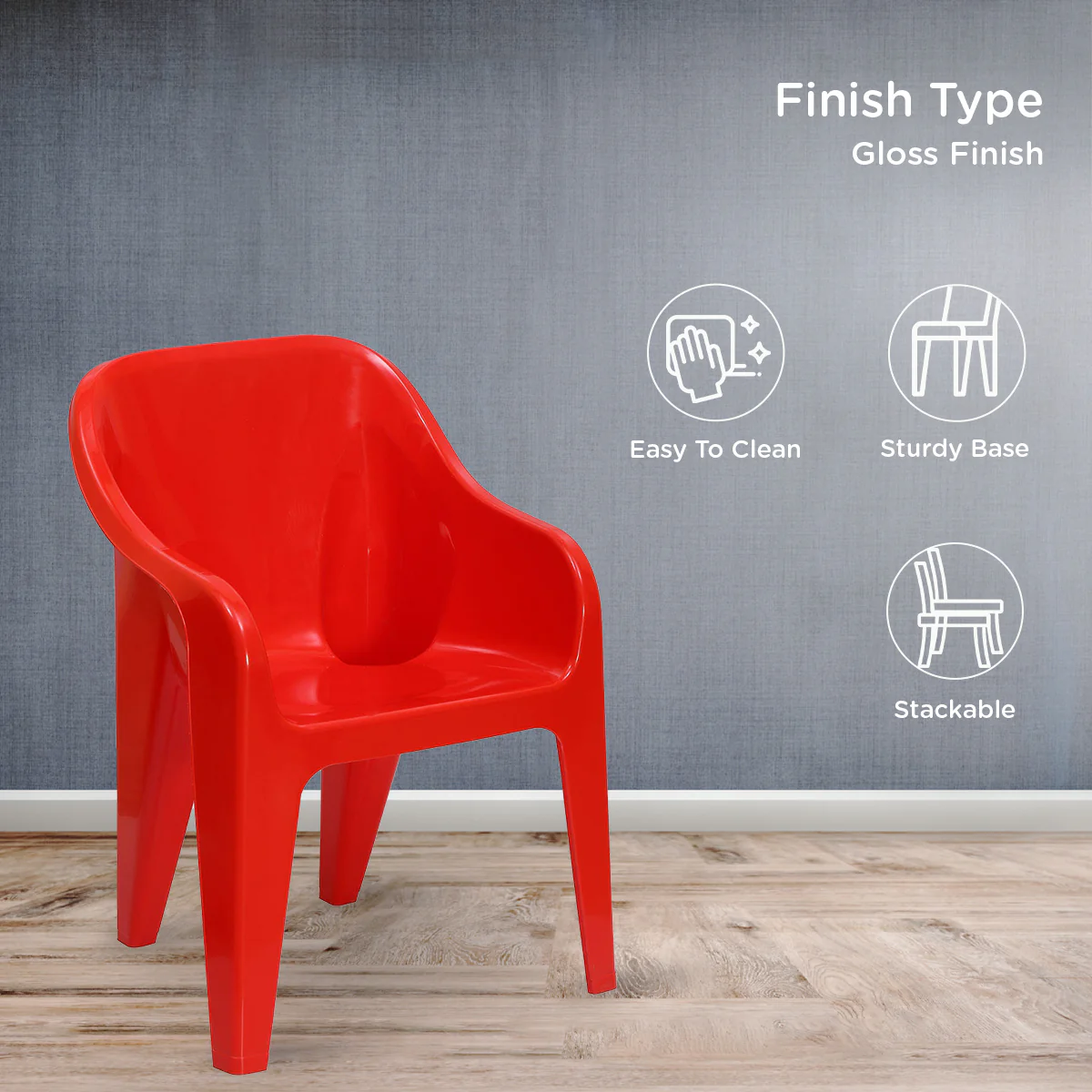 Nilkamal Eeezy Go Plastic Baby Arm Chair (Gem Red) - Image 4