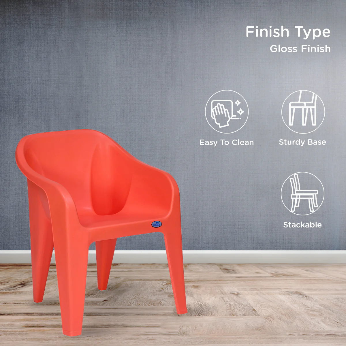Nilkamal Eeezy Go Plastic Arm Chair (Peach) - Image 2