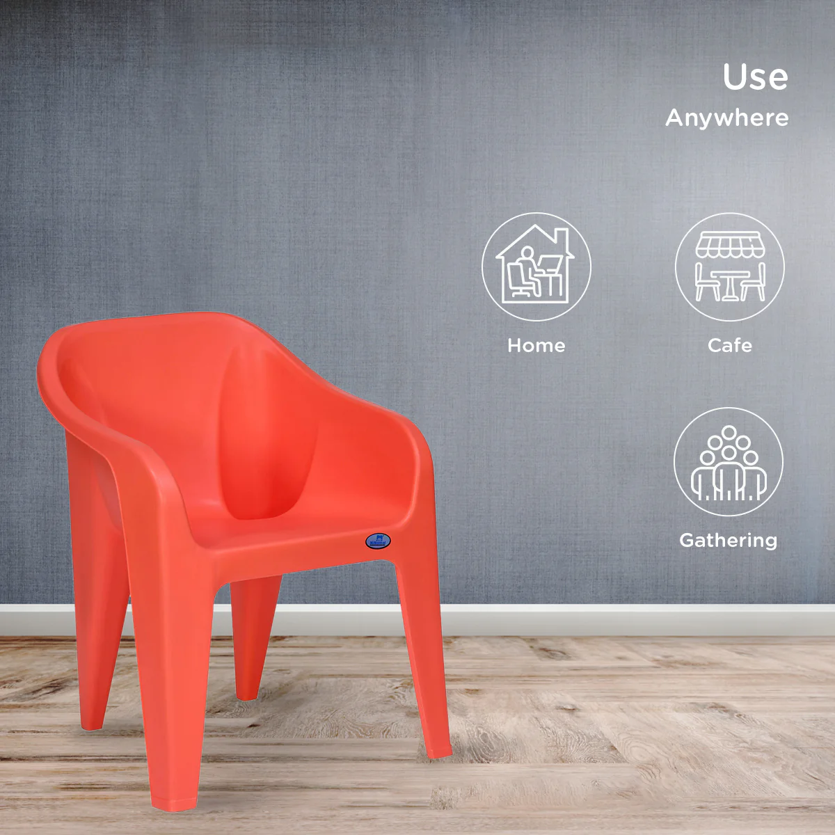 Nilkamal Eeezy Go Plastic Arm Chair (Peach) - Image 3