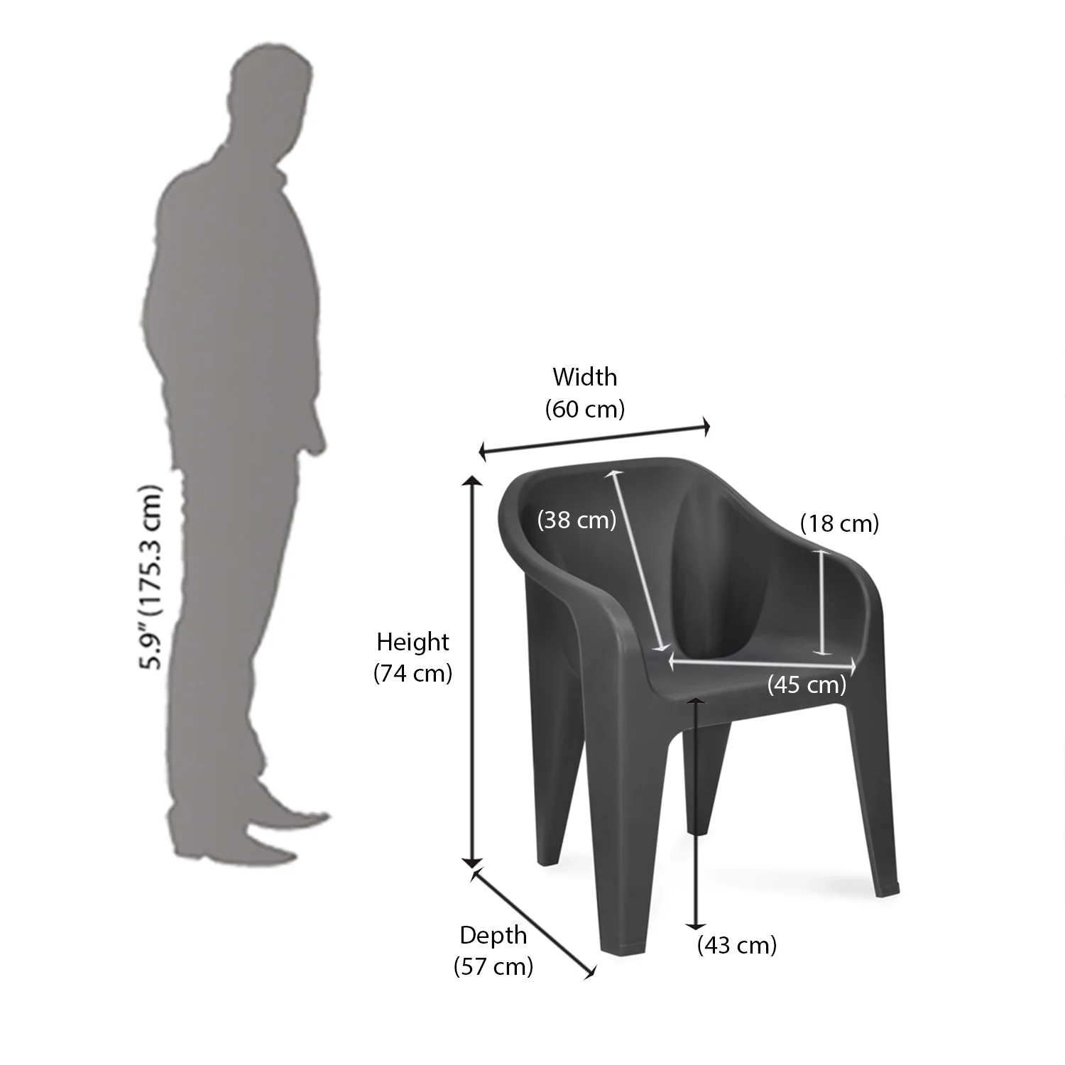 Nilkamal Eeezy Go Plastic Arm Chair - Image 15