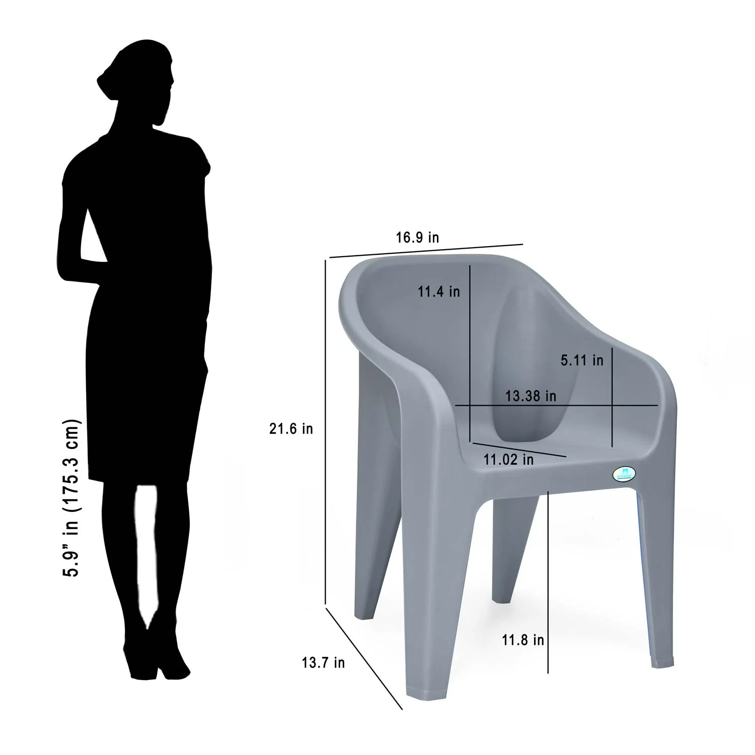 Nilkamal Eeezy Go Plastic Arm Chair - Image 24