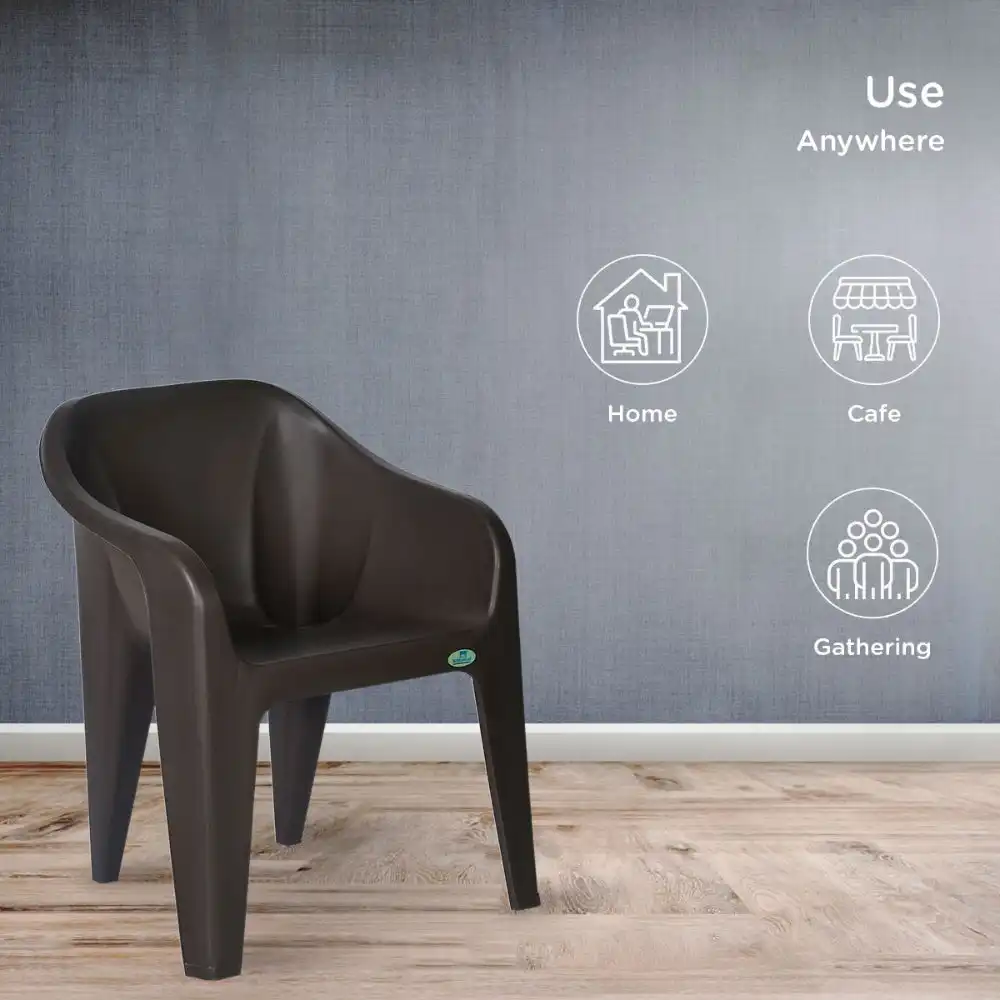 Nilkamal Eeezy Go Plastic Armchair (Season Rust Brown) - Image 10