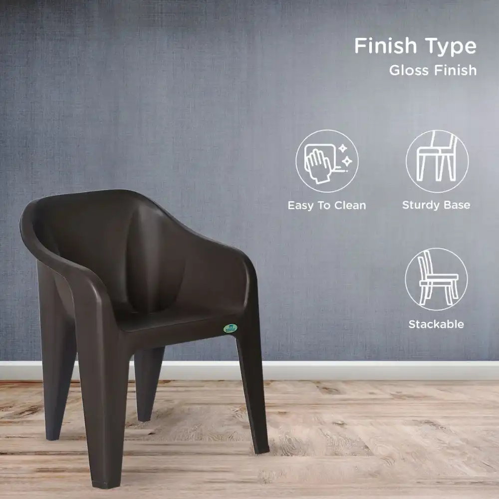 Nilkamal Eeezy Go Plastic Armchair (Season Rust Brown) - Image 9