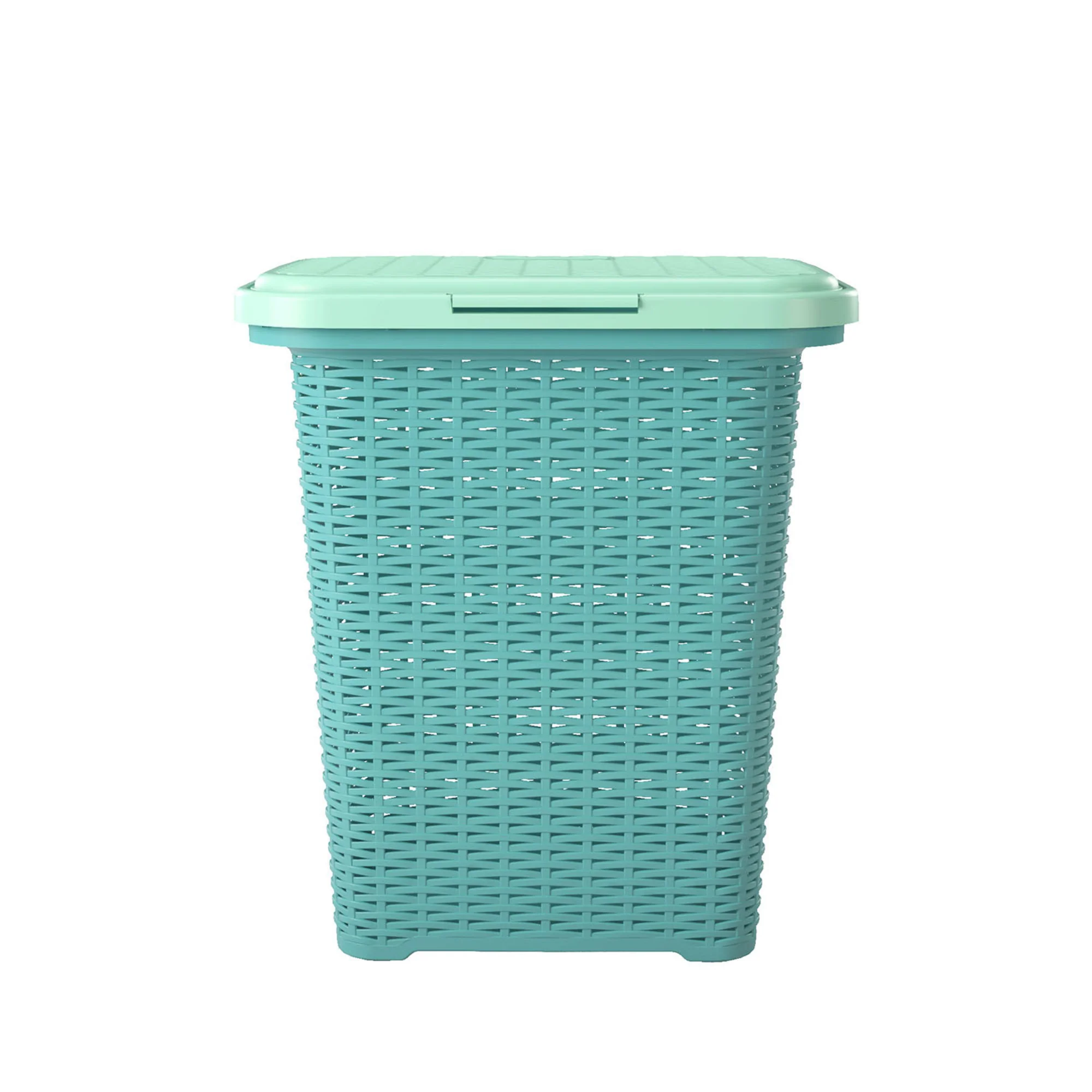 Nilkamal Elegance Laundry Basket 50 Litre with Lid (Sapphire Blue & Sea Blue) - Image 3