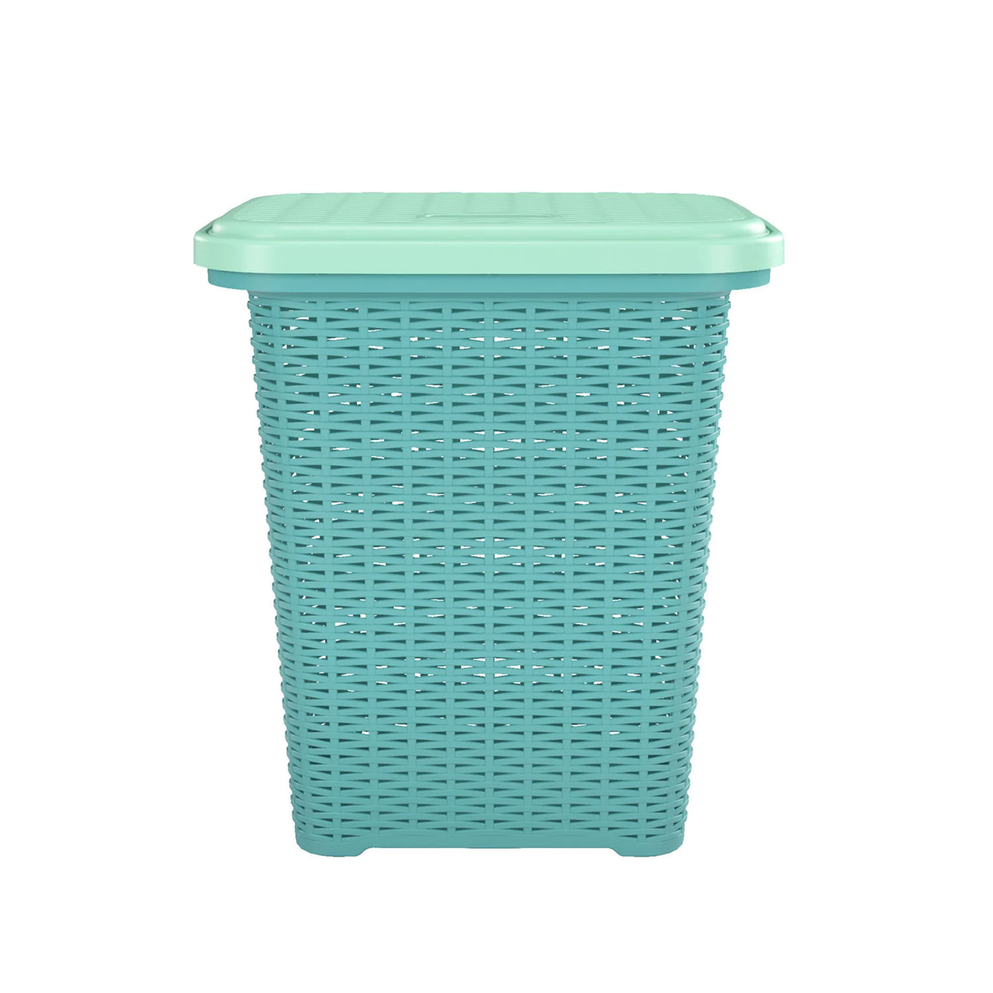 Nilkamal Elegance Laundry Basket 50 Litre with Lid (Sapphire Blue & Sea Blue) - Image 4